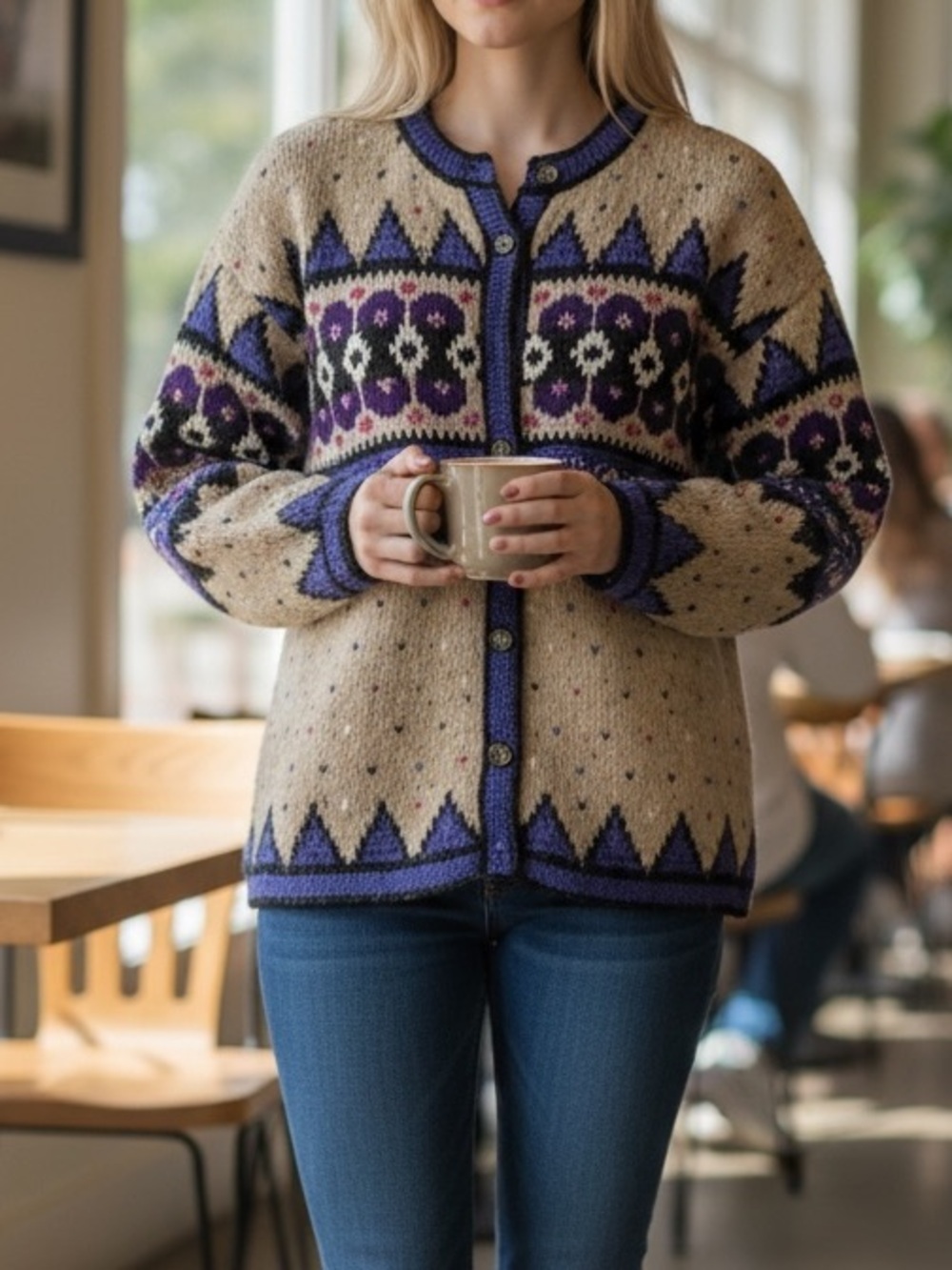Design Options By Jane Gordon Cardigan Sweater Medium/Large